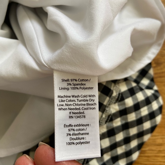 Vineyard Vines Mini Dress XS Gingham Check Black White - Picture 8 of 11